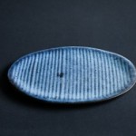 [渡邊葵]海鼠釉 しのぎオーバル皿(全2種)