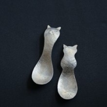 [坂有利子]銀製アイスクリームスプーン 猫(全2種)